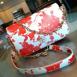 *SOLD* Tory burch orange floral robinson crossbody
